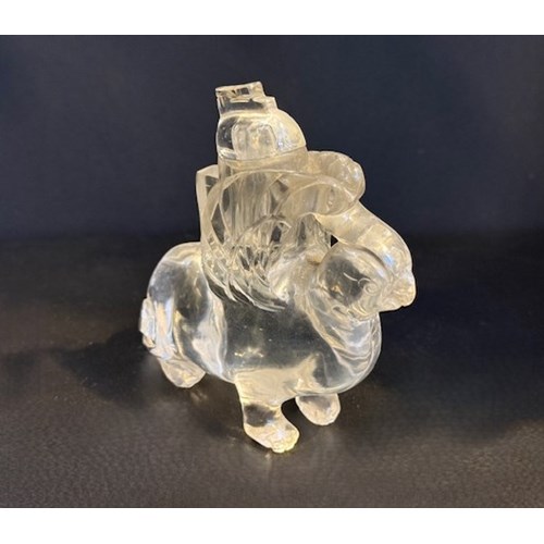 figure of an archaising bird in rock crystal
China 1900/1940
